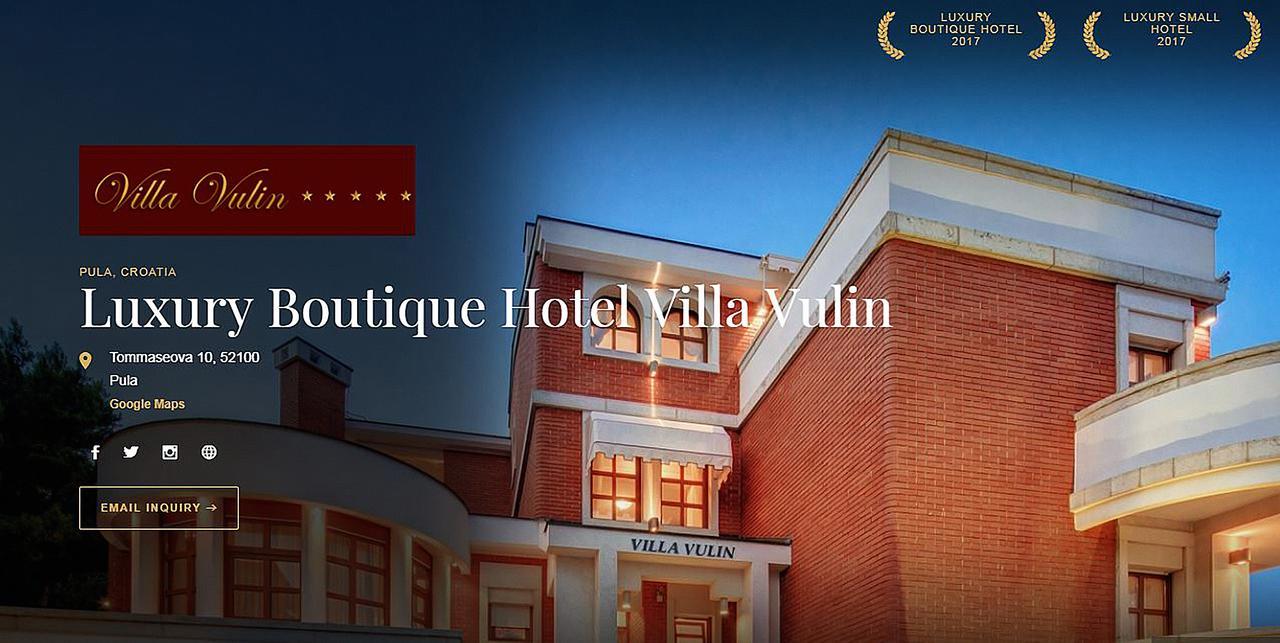 Luxury Boutique Hotel Villa Vulin Pula Bagian luar foto